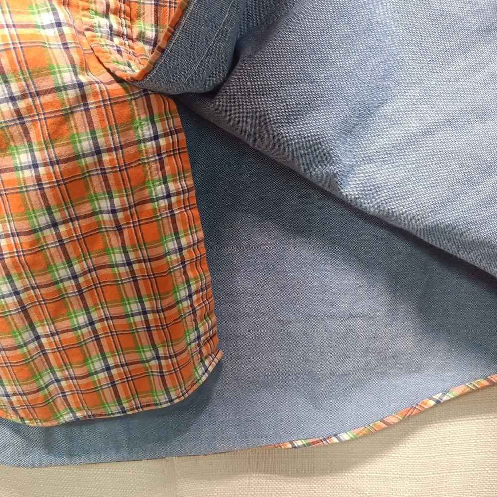 Ralph Lauren Mens Flannel Shirt XL Orange Plaid Lined Logo Button Shacket Jacket - Picture 7 of 8